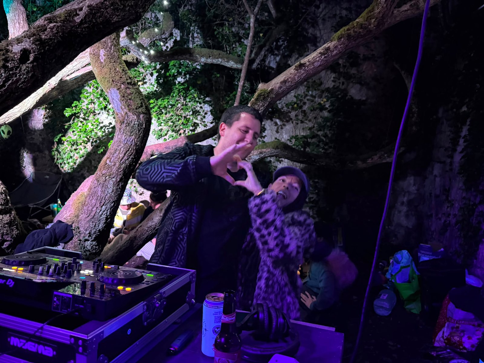 Laser lights at a psytrance rave